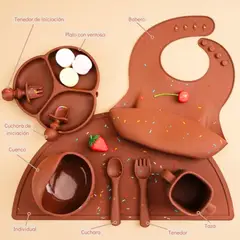 GENERICO - SET DE ALIMENTACIÓN COMPLEMENTARIA - COLOR CHOCOLATE