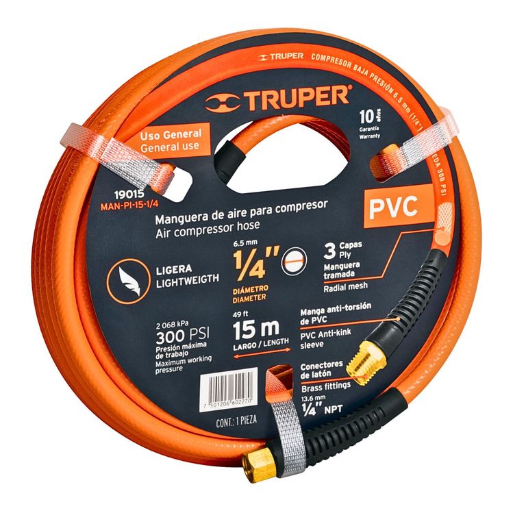 Manguera para compresora de aire 15m x 14 300PSI