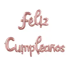GENERICO - Globo de Letras Feliz Cumpleaños Rosado Gold