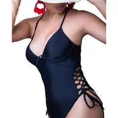 LIMA BIKINI - Traje de baño enterizo tiras al costado