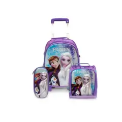 GENERICO - MOCHILA ESCOLAR MISSI CON RUEDAS FROZEN LILA