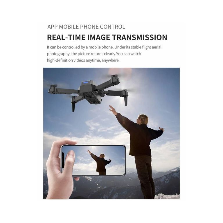 DRONE E88 CON CAMARA CUATRO MOTORES.