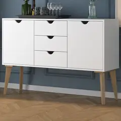 TU MESITA - Aparador clásico 3 cajones 2 puerta Celta color Blanco