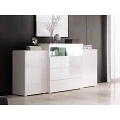 TU MESITA - Aparador recibidor 3 cajones 2 puertas Jacobo color Blanco