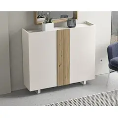 TU MESITA - Recibidor Moderno 2 puertas Matta color BlancoMacadamia