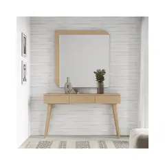 TU MESITA - Recibidor Vintage 3 cajones + espejo Amaral color Duna