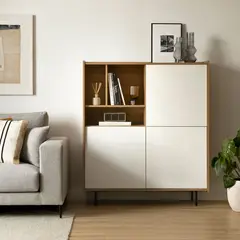 TU MESITA - Aparador Moderno 3 puertas Bariloche color BlancoMacadamia