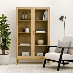 TU MESITA - Vitrina alta Moderna 2 puertas Dublin color Duna