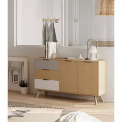 TU MESITA - Aparador Clásico 3 cajones 2 puertas Vialle color Haya