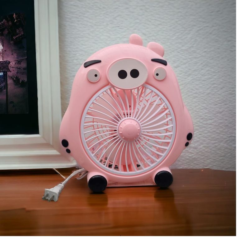 Ventilador de Escritorio Electrico Kawaii Chanchito