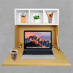 GENERICO - ESCRITORIO PLEGABLE PARA PARED MINIMALISTA FONDO BLANCO