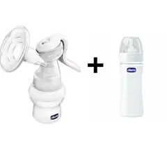 CHICCO - Pack De Extractor De Leche + Biberón 240ml De Vidrio Chico