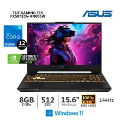 ASUS - Laptop Gamer FX507ZC4-HN005 Intel® Corei5-12500H 8GB-512GB SSD RTX3050 4GB 15.6 FULL HD