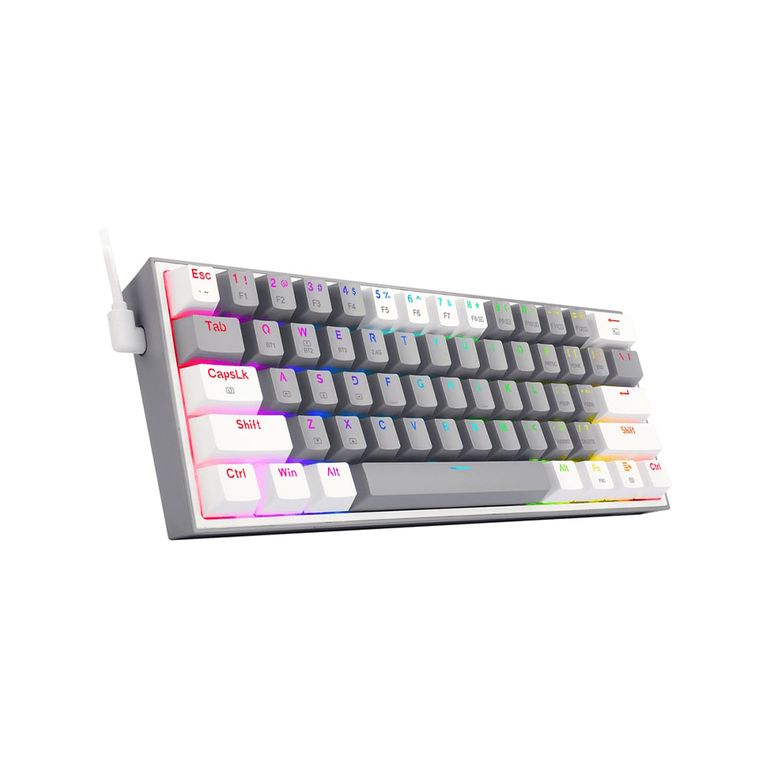 Teclado Gamer Fizz Pro Inalámbrico K616 WhiteGray