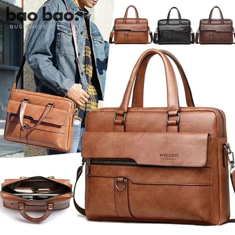 Maletines Ejecutivos Hombre Portafolio Weixier de Cuero para Trabajo