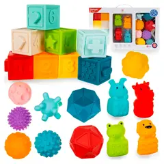 HUANGER - Set de Bloques Animalitos Y Pelotas Sensoriales Texturizadas