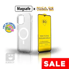 GENERICO - Case Space Magsafe y Mica Vidrio 9D 21D para iPhone 15