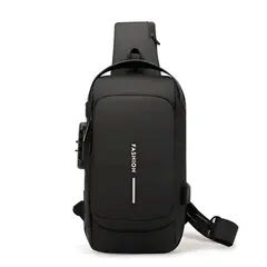 GENERICO - Pechera Morral Hombre Antirrobo Usb Impermeable Bandolera