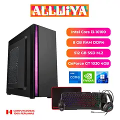 ALLWIYA - COMPUTADORA GAMER CORE I3-10100 8GB RAM 512GB SSD NVIDIA GT 1030 4GB