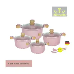 GENERICO - Juego de Ollas 8 Piezas Roca Volcánica SUPREMA