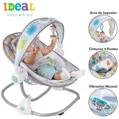 IDEAL - Mecedora para Bebes Musical y Vibrador Con Luces Led