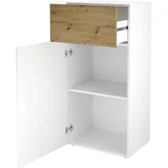 TU MESITA - Aparador Recibidor Fendy 1 puerta 1 cajones color Blanco