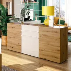 TU MESITA - Aparador Contemporáneo René 2 cajones 3 puertas