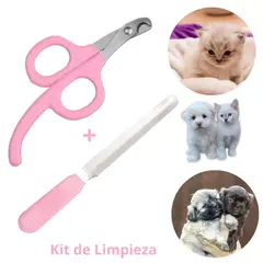GENERICO - Cortauñas Tijera y Lima Gatos y Perros - Mascota Rosa Plano