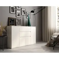 TU MESITA - Aparador Recibidor Rodrigo 4 puertas 2 cajones color Blanco