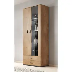 TU MESITA - Vitrina Clásica Sasha 2 puertas 2 cajones color Duna