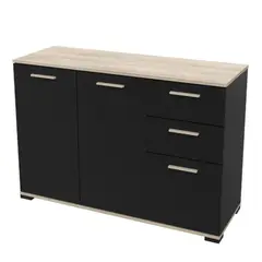 TU MESITA - Aparador Clásico 3 puertas 2 cajones Sakuma color NegroHaya