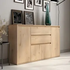 TU MESITA - Aparador Recibidor Rodrigo 4 puertas 2 cajones color Duna