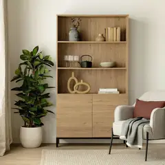 TU MESITA - Aparador con Estanteria Nórdico Fausto color Duna