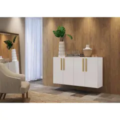 TU MESITA - Aparador Flotante 4 puertas Karim color Blano