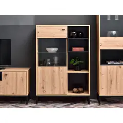 TU MESITA - Vitrina Moderna Sybila color Duna 1 puerta