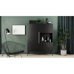 TU MESITA - Aparador Moderno con Luz Esteban color Negro