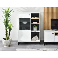 TU MESITA - Vitrina Moderna Sybila color Blanco 1 puerta