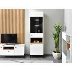 TU MESITA - Vitrina Alta Sybila color Blanco 2 puertas