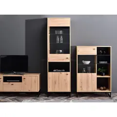 TU MESITA - Vitrina Alta Sybila color Duna 2 puertas