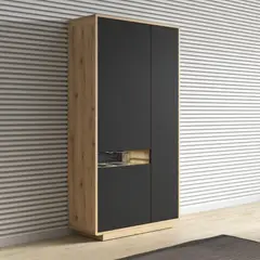 TU MESITA - Vitrina Contemporánea Zeppelin 3 puertas color NegroDuna