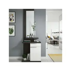 TU MESITA - Recibidor Moderno con espejo Matsui color NegroBlanco