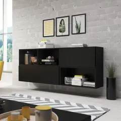 TU MESITA - Aparador Flotante Maverick color Negro