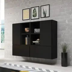 TU MESITA - Vitrina Flotante Dynamo color Negro