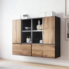 TU MESITA - Vitrina Flotante Dynamo color NegroMacadamia