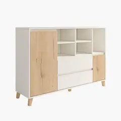 TU MESITA - Aparador Moderno Chiara 2 puertas 2 cajones color BlancoDuna