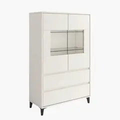 TU MESITA - Vitrina 2 puertas Lucio color Blanco 2 cajones