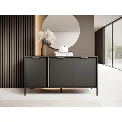 TU MESITA - Aparador Moderno Ballarta 3 puertas color Negro