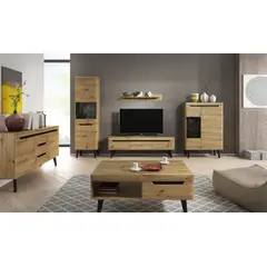 TU MESITA - Vitrina alta Vintage Amaya 2 puertas color Duna