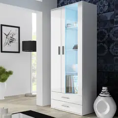 TU MESITA - Vitrina Clásica Sasha 2 puertas 2 cajones color Blanco