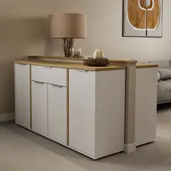 TU MESITA - Aparador Multiusos 4 puertas 1 cajones Sayuri BlancoDuna